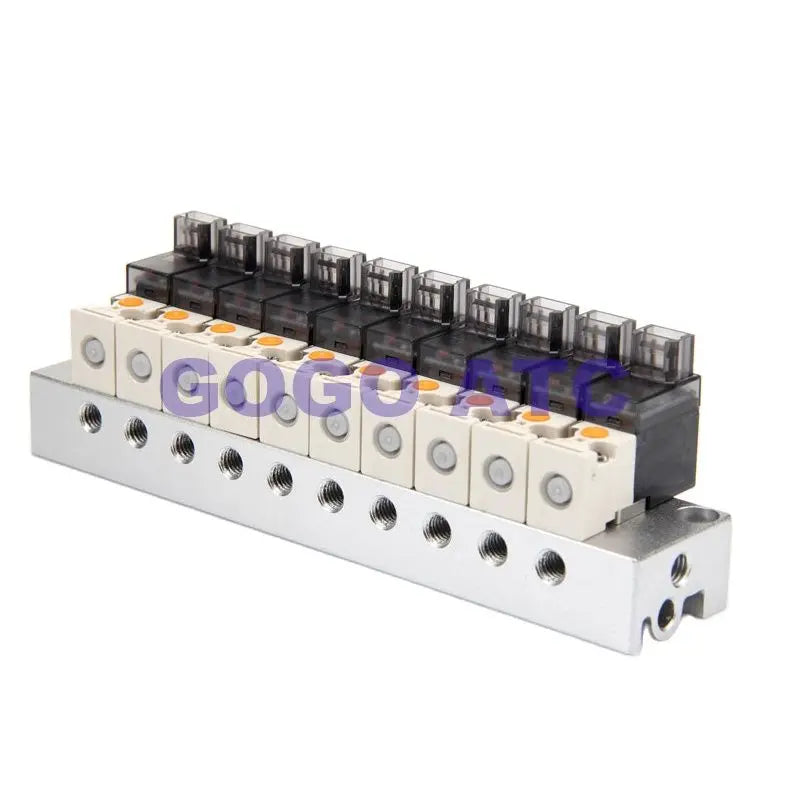 GOGO Plastic Normally Closed Type Two-way 3-way 10mm Miniature Pneumatic Solenoid Valve DC12v 24V Miniature Manifold Solenoid Valve