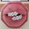 Minimalist Fashion New Three-Row Inlaid Irregular Design Women's Adjustable Open Ring