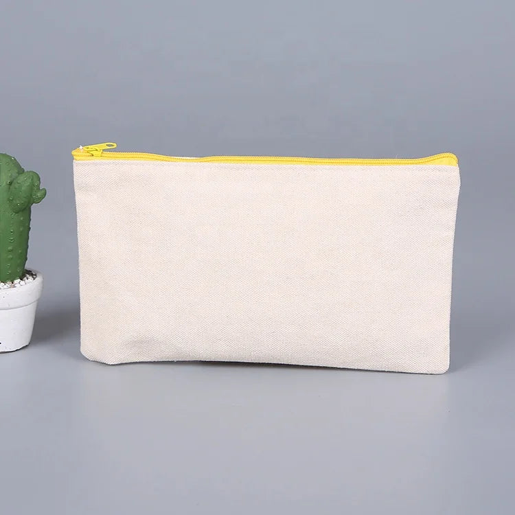 Eco Friendly Wholesale Modern Gift Small Blank Cotton Storage Pouch Custom Printed Canvas Cosmetic Bag with Zipper