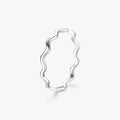 925 Sterling Silver Fashion Thin Finger Ring Simple Stackable Curve Wavy Rings for Women