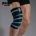 JINGBA Custom Logo Physical Training Knee Sleeves Flexible Polyester Bodybuilding Gym Exercise Calf Support Brace Straps Low MOQ