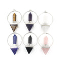 Wholesale Natural Six Pyramid Crystals Stone Pendulum Pendant Hanging Ornament Multi Color Gemstone Jewelry