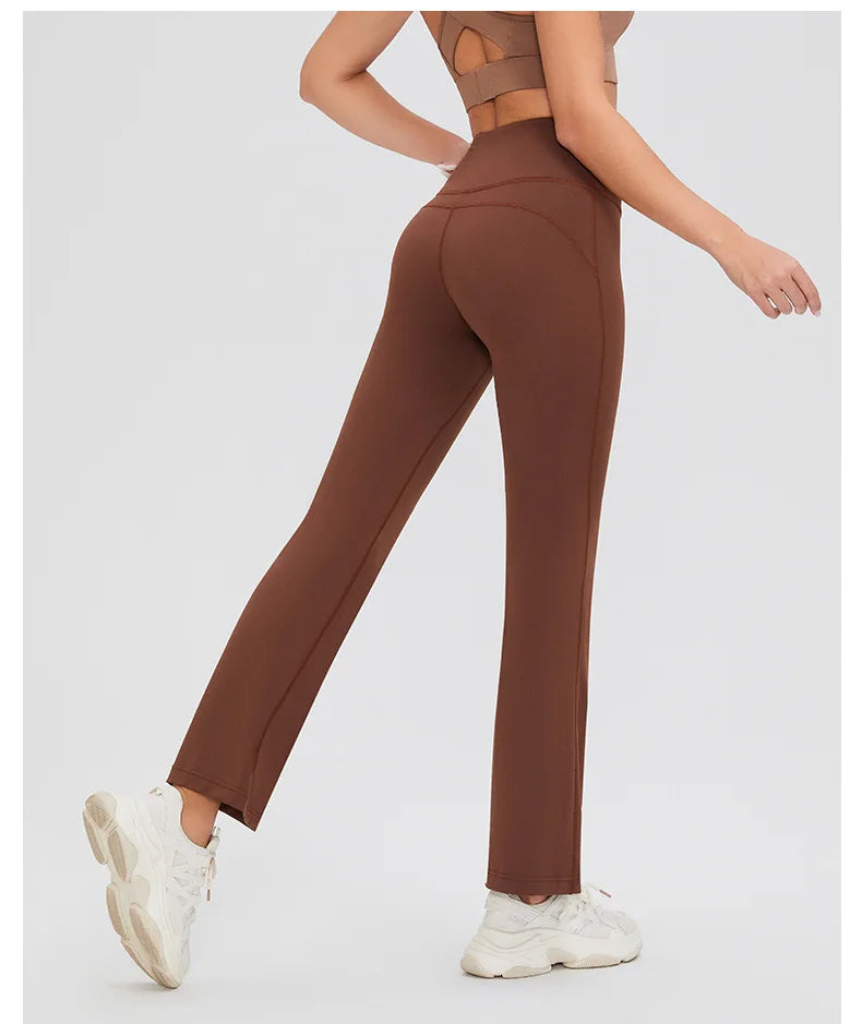 Women's Flared Pants High Waist Lifted Buttocks Wide Legs Micro Flared Dance Sports and Fitness Pants