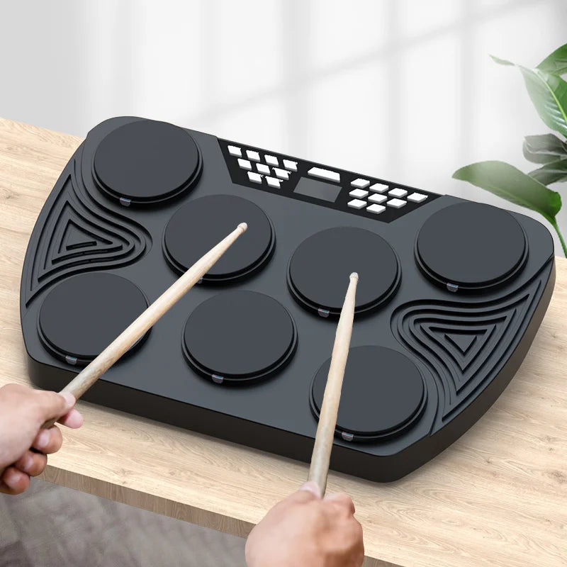 Newest Miniature Professional Drum Kit Portable Electronic Set with Ac Adapter or Battery Powered Silicone Drum Chamber