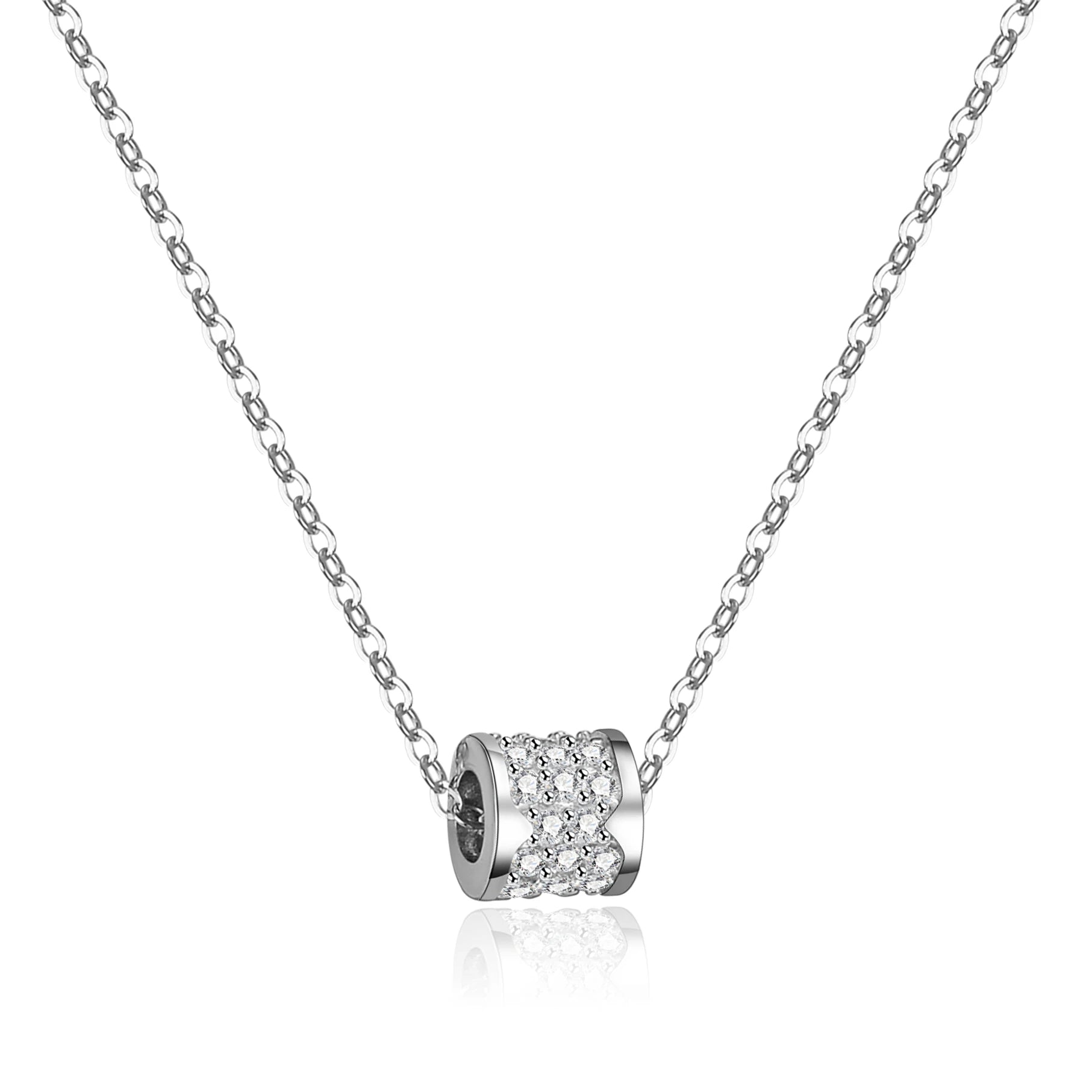 Factory Wholesale Rhodium Plated D VVS1 White Moissanite Diamond Chain 925 Silver Necklace for Women Moissanite Pendant