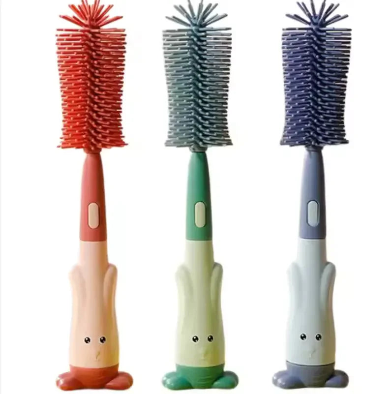 2025 3-in-1 Baby Bottles Cleaner Set Straw Nipple Neck Cap Brushes Bottle Cleaning Brush Silicone Baby Bottle Brush