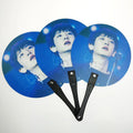 Wholesale Cheap Excellent Custom Print logo Transparent Gift Cartoon Circle Pvc Star Hand Double Side Advertisement Fan