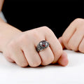Wholesale Stainless Steel Carved Ring Dainty Gemstone Hoop Rings Men