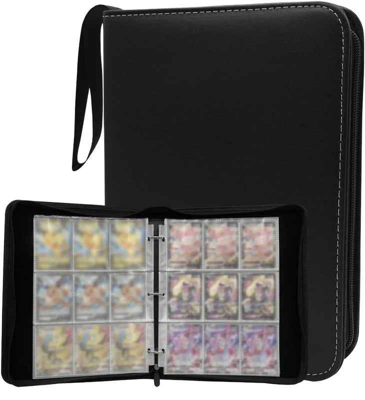 Portable 9-Pockets 50 Pages 900 Pockets Card Binder Waterproof PU Zip Zipper Seal for Trading Sports Game Card Collection Album