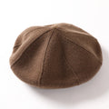 100% Wool Berets Hats for Women Winter Warm Merino Wool Knitted Oversized Beige Brown Beanie Versatile for Beach Business Travel