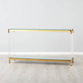 Luxury Modern Entryway Console Table Elegant Stainless Steel Acrylic Glass Mirrored Feature for Home Decor Living Room Furniture