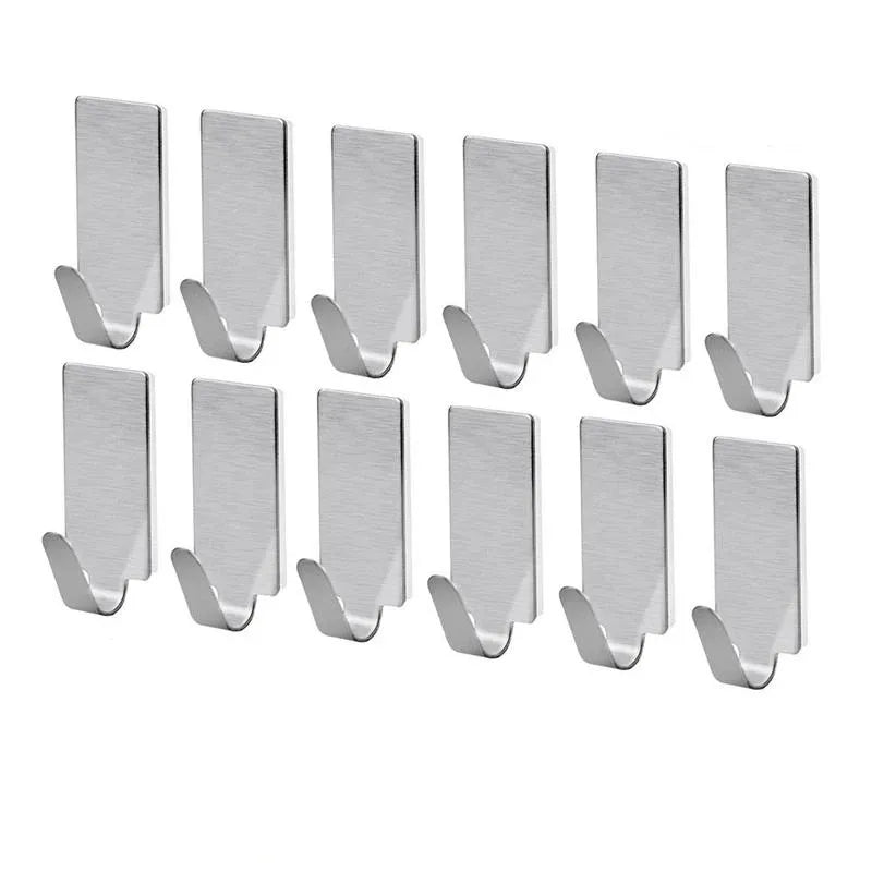 Hot Sale Stainless Steel Adhesive Towel Hooks for Kitchen Bathroom Living Room Wardrobe-Versatile Jewelry & Tool Hangers