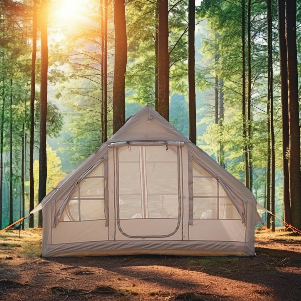 GUETIO GT300-2 Four-Season Camouflage Inflatable Tent Quick Automatic Opening Oxford Fabric 1500-2000mm Waterproofing Camping