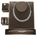 Silver Jewelry Set Fashion Luxury Zircon Necklace Bracelet Earrings Ring Wedding 4pcs Jewellery Sets for Women Bisuteria BN8258