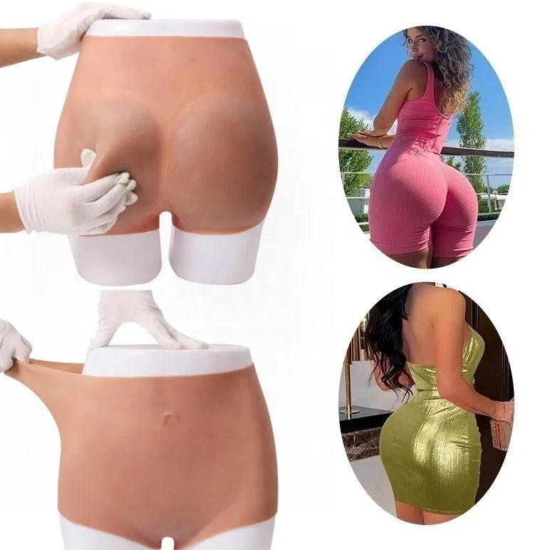 Lady High-Waisted Silicone Panty Control Panties with Butt and Hip Shaping Padded Silicone Material Customizable Logo