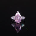 AR269 High End Jewelry Wholesale Price 925 Sterling Silver Radiant Cut Crushed Ice Pear Shaped Pink Diamond CZ Engagement Ring