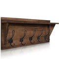 Beech Wood Wall Mounted Solid Wooden Coat Rack Hooks Wood Decorative Hooks with Leather
