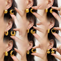 New Arrivals Waterproof 18K PVD Gold Plated Stainless Steel Non Tarnish Hoop Earrings