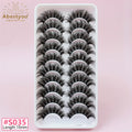 Abestyou Hot Selling 10 Pairs Per Tray Russian Style 3D Black Cotton Band for Handmade Natural Long Eyelashes Full Strip