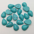 Huiying Natural Gemstone Jewelry Wholesale Smooth Stone 25*18mm Turquoise Waterdrop Cabochon Crafts