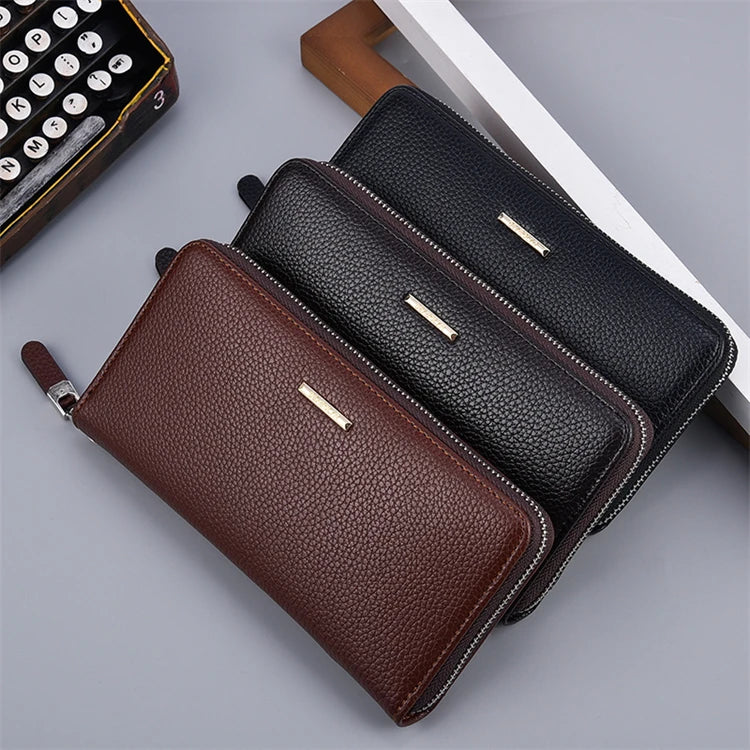 Hot Sell Multi Function Card Holder Long Men Wallets Full Grain pu Leather