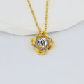 G1647 Wholesale Collier Stainless Steel 18K Pvd Gold Plated Zircon Four 4 Leaf Clover Pendant Love Knot Necklace Fashion Jewelry