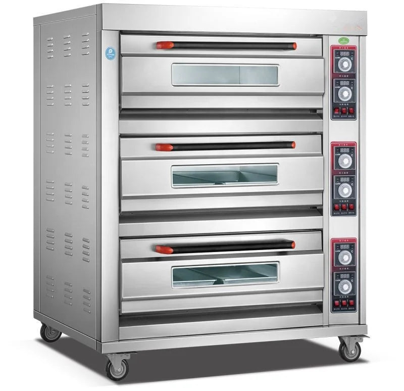 3-Deck 9-Tray Large Capacity Gas Professional Cake Baking Oven Industrial Bread Baking Oven for Sale