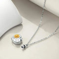 Forever in My Heart Sunflower Urn Necklaces for Ashes  Silver Sunflower Cremation Jewelry for Ash