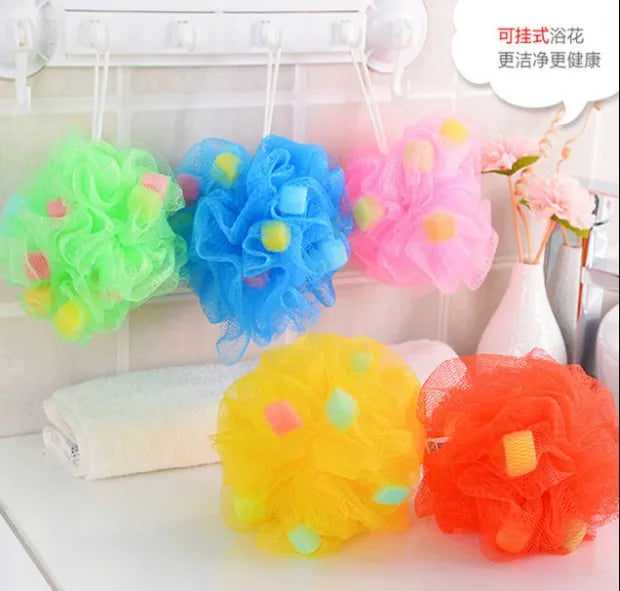 Mesh Poufs Bath Sponges Shower Loofahs Exfoliating Mesh Puff - Great for Body Wash