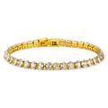 Fashion Anniversary Bracelet Gold Stainless Steel Tennis Chain Zircon Bracelet