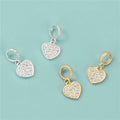 Handmade Kids Gifts Micro Pave Zircon Bead Heart Pendants for Jewelry Making 925 Sterling Silver Diamond Heart Pendant