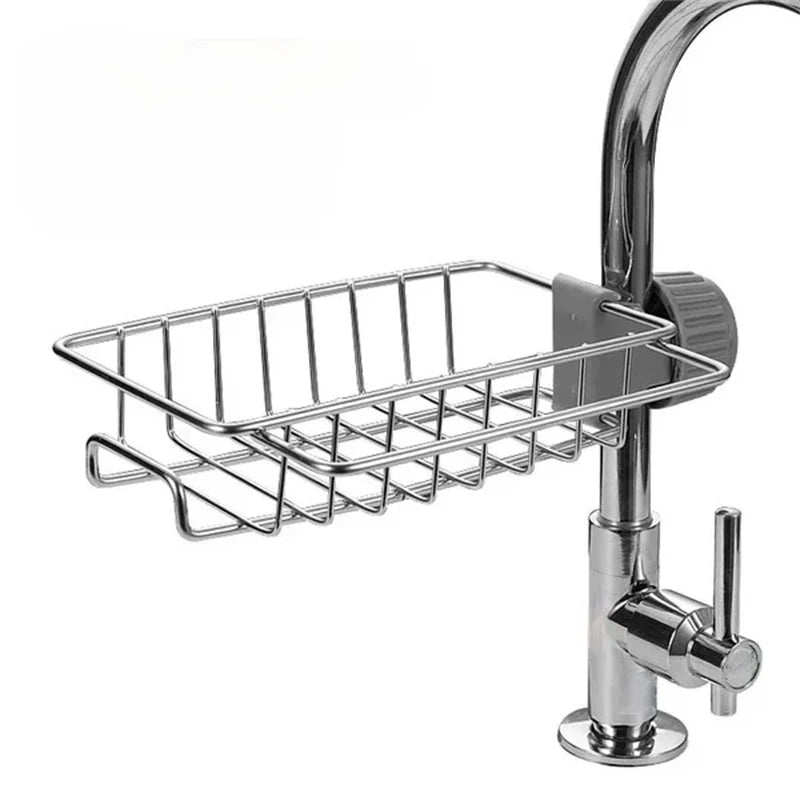 Kitchen Accessories Kitchen Stainless Steel Sink Drain Rack Sponge Storage Faucet Holder Soap Drainer Towel Rack Shelf Organizer