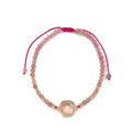 Shiny Handwoven Blue Pink White Purple Green Light Opal Rope Stone Bracelets Cord Adjustable 4mm Faceted Crystal Bead Bracelet