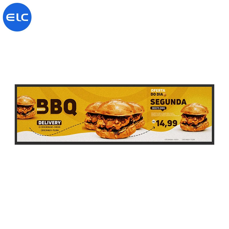 Android 29 Inch High Brightness Shelf Edge Stretched Bar Capacitive Touch Screen Digital Signage Retail Store Subway Elevator