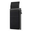 Ultra Slim Mens Front Pocket Business Card Case Aluminum Metal Pop up Card Holders Minimalist Wallet