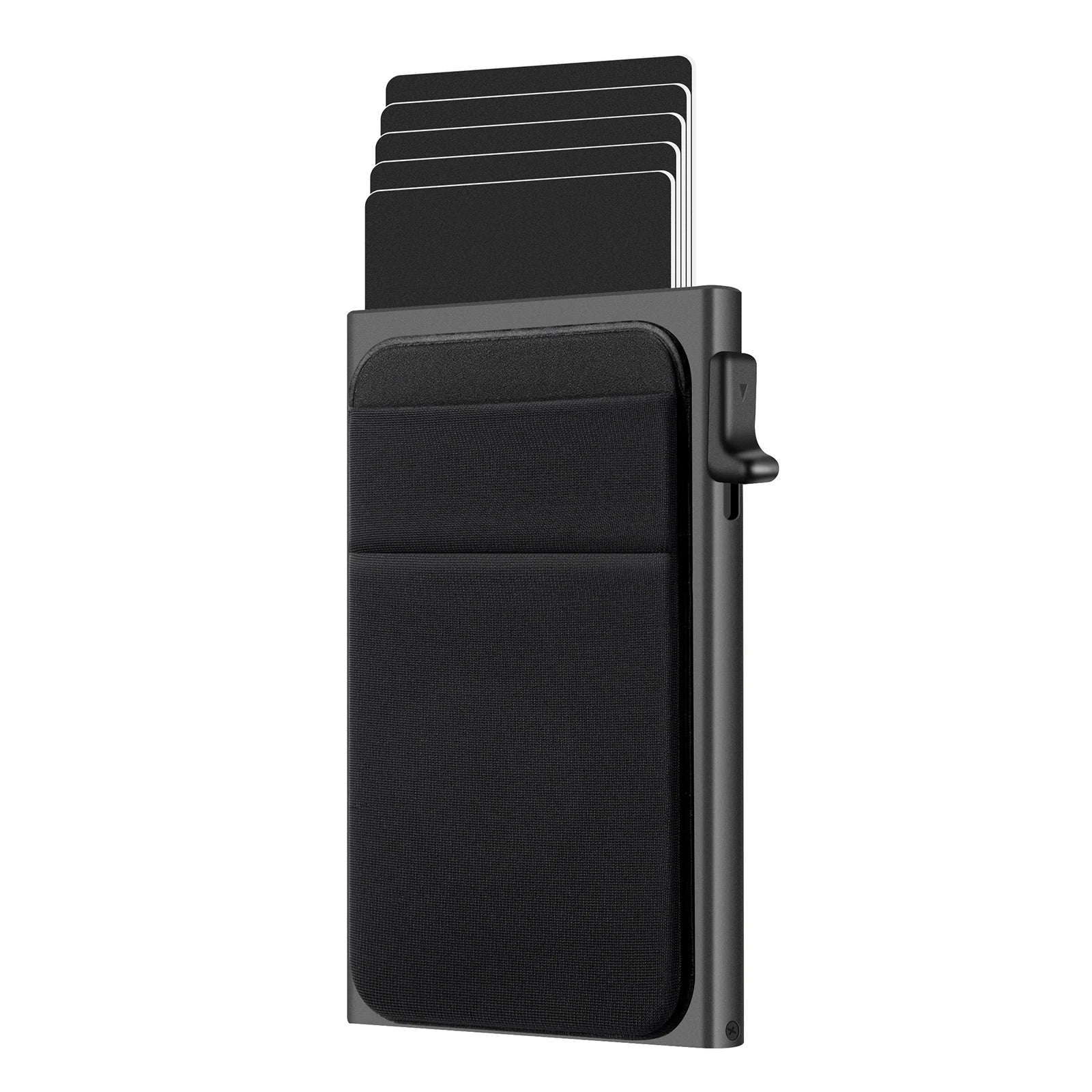 Ultra Slim Mens Front Pocket Business Card Case Aluminum Metal Pop up Card Holders Minimalist Wallet