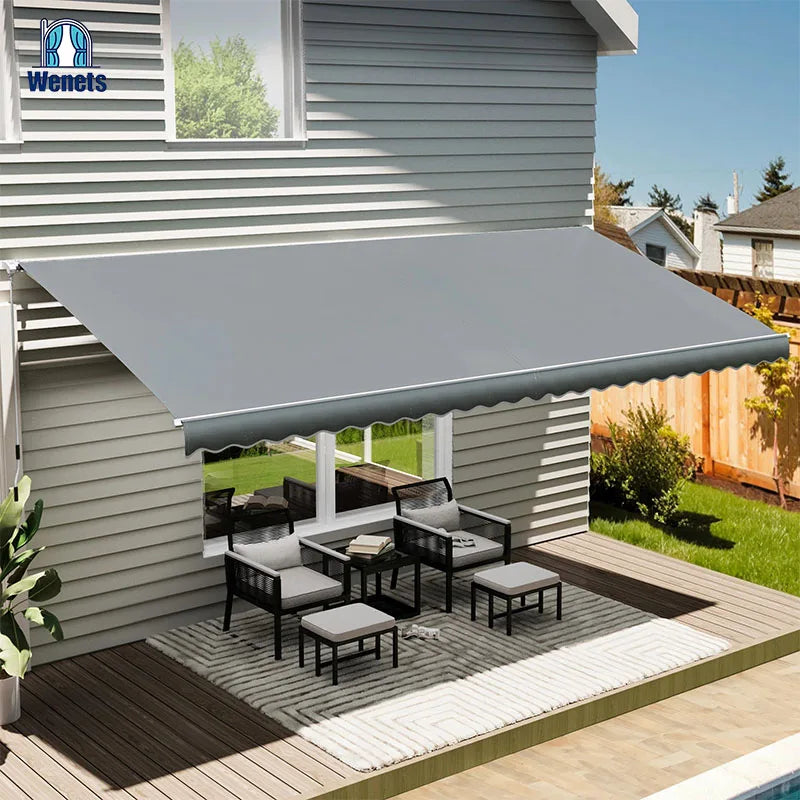 Aluminum Outdoor Full Cassette Awning Waterproof  Sunscreen Fabric for Balcony