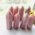 Wholesale Natural Healing Crystal Wand Polished pink Opal Quartz Crystal Point Tower for Sale