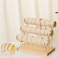 Tabletop Metal 3-Tier Necklace Bracelet Holder Hanging Jewelry Organizer with Jewelry Tray Base
