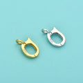 8mm Soild S925 Sterling Silver Universal Pendant Bail Oval Pendant Connector Clasp for DIY Pearl Bracelet Necklace Making