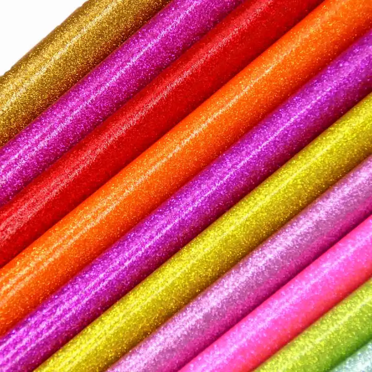 Glitter Metallic PU Leather Roll Woven Backing 0.7mm Thickness 54/55" Width for Car Seat & Chair Upholstery