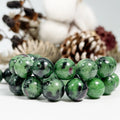 Natural Ruby Zoisite Gemstone  Round Loose Stone Beads for Jewelry Craft Making Bracelet Necklace 15.5" Strand Wholesale