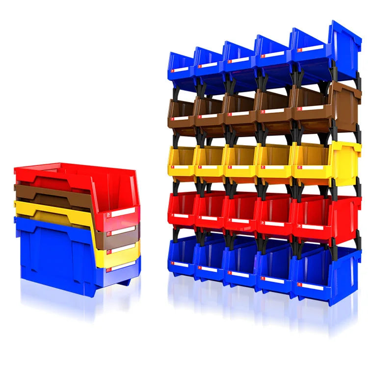 Efficient Warehouse Storage Hanging Rectangle Plastic Bin Carved Mountable Organization Bin