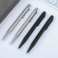 Free Logo Engrave Printing Gifts New Smooth Original Stainless Steel Silver Black Solid Quality Metal Hotel Ball Pen Customized