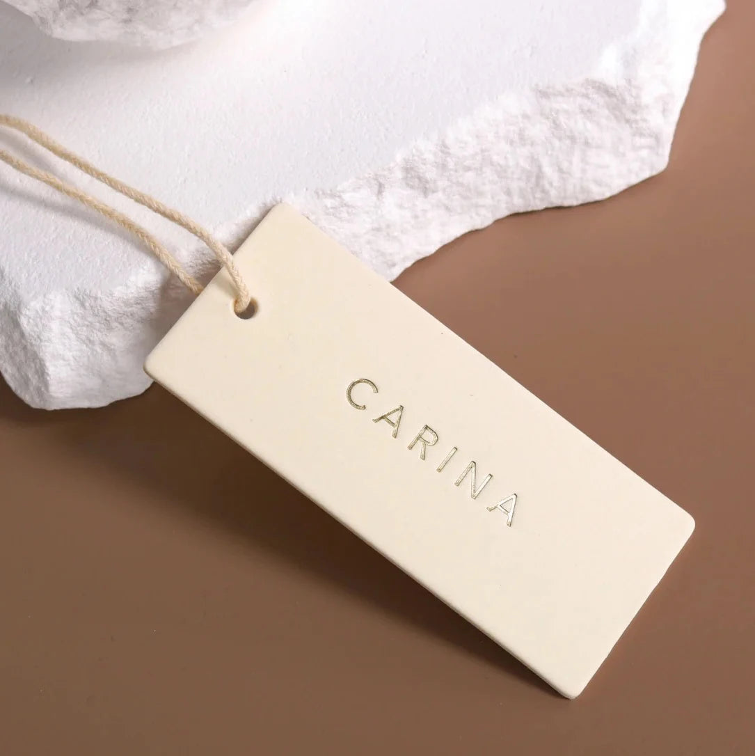 Eco-friendly Hanging Paper Garment Tag Luxury Recycled Paper Garment Accessories Label Custom Clothing String Hang Swing Tags