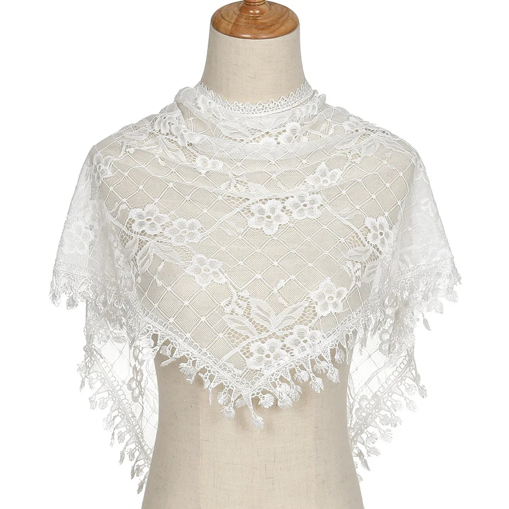 Wholesales Women Flower Embroidered Mantilla Lace Catholic Veil for Wedding Chapel Church Shawl Head Covering Scarf