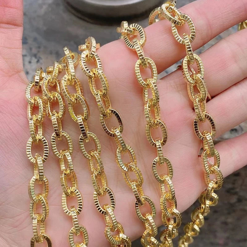 Trendy Punk Stye Stainless Steel Custom Length Plain Paper ClipThick Paperclip Chain Cuba Chain Necklace for Men Women Supplies