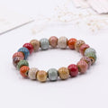 Wholesale Vintage Bohemian Ceramic Beads Beaded Heart Bone Disc Round Watermelon square Bead Bracelet Elastic Cord Jewelry