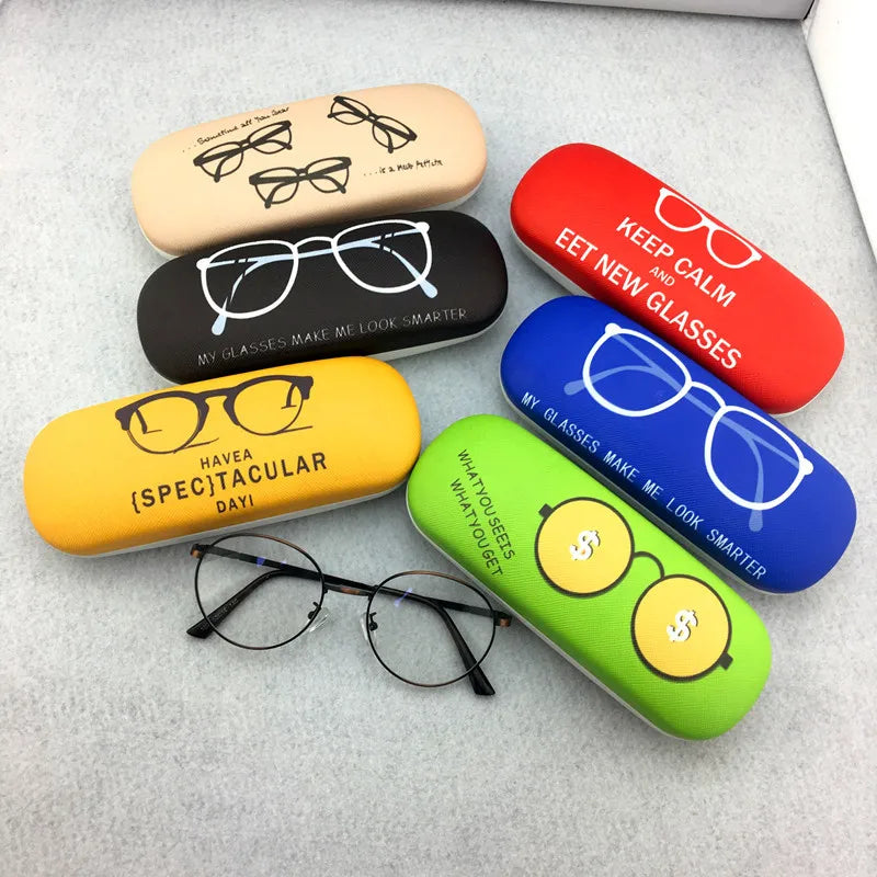 Glasses Display Box Metal Glasses case Chrome Estuches Para Gafas Eye Glass case Genuine Leather Glass case