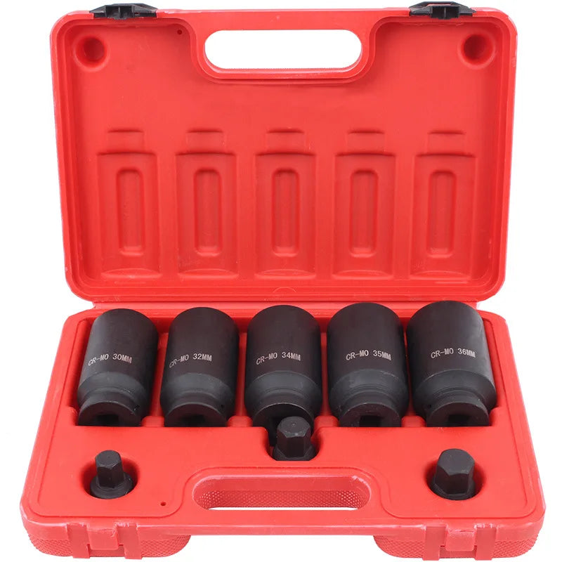 Pop 8pcs 78mm 1/2'' Pneumatic 6-point 12-point Impact Sockets Set  air Cannon Inner Hexagonal Bit Set Drive Shaft Size 30-36mm